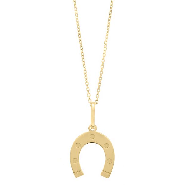 The Finishing Touch Horseshoe Necklace (Gold/Crystal) Necklace::Gold/C