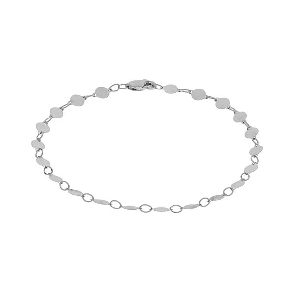 14k White Gold Pebble Bracelet