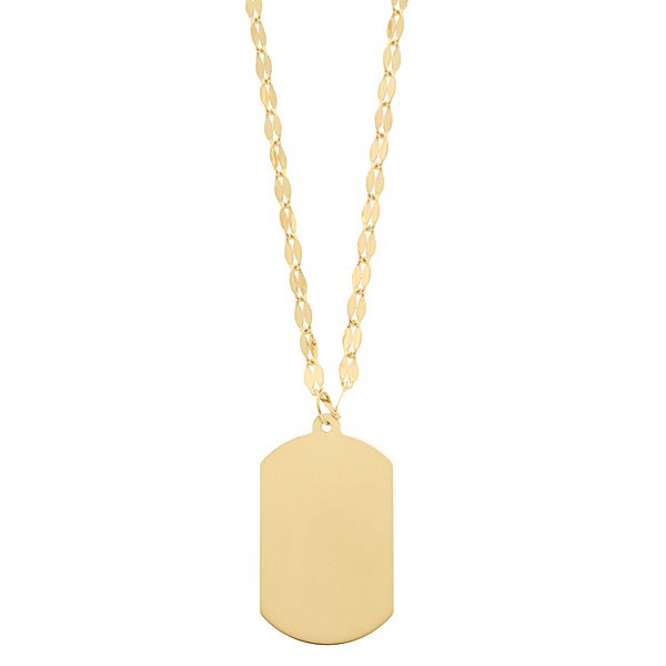 Gold Dog Tag Necklace