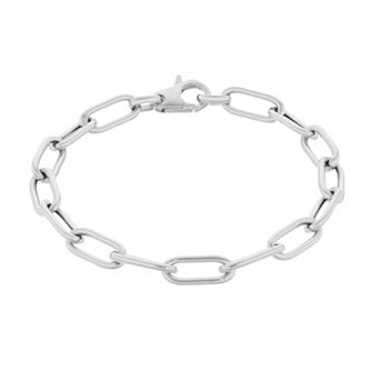 Karat Rush Sterling Silver Paper Clip Chain Bracelet