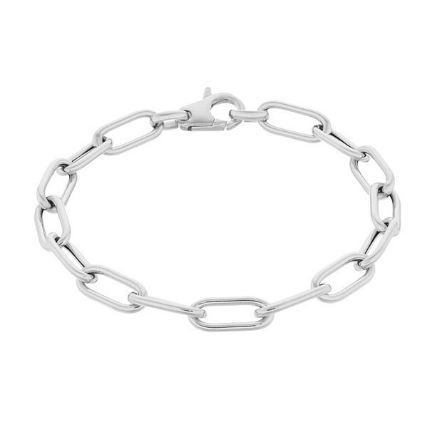 Sterling Silver Paperclip Chain Bracelet 9.1-10.8g, By Silver
