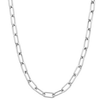 Karat Rush Sterling Silver Paper Clip Chain Necklace