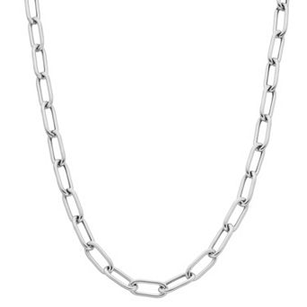 Karat Rush Sterling Silver Paper Clip Chain Necklace