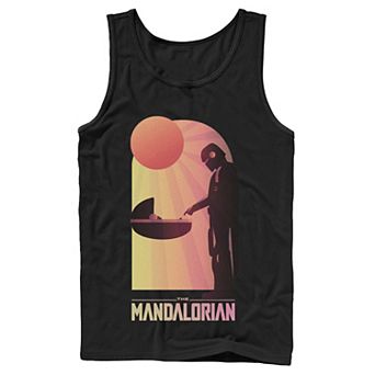 Men's Star Wars The Mandalorian The Child Sunset Meeting Tank Top