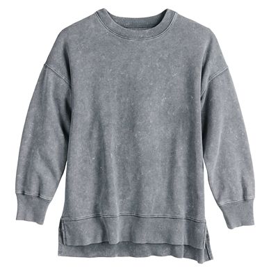 Juniors' SO® Oversized Crewneck Tunic Sweatshirt