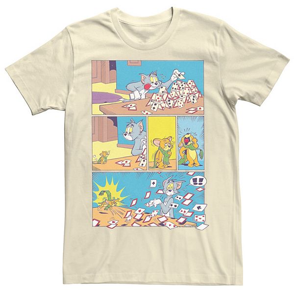Men's Tom And Jerry House Of Cards Comic Strip Tee