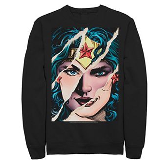 Men's DC Comics Wonder Woman Split Paper Portrait Fleece