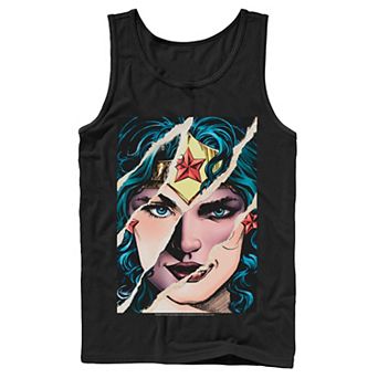 Men's DC Comics Wonder Woman Split Paper Portrait Tank Top
