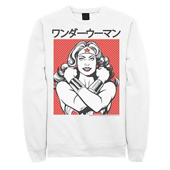 Men's DC Comics Wonder Woman Dotted Kanji Portrait Sweatshirt
