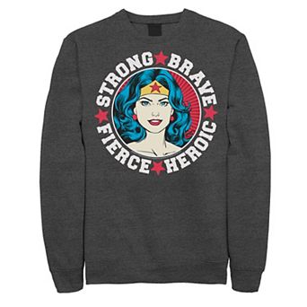 Men's DC Comics Wonder Woman Strong Brave Vintage Wrap Around Fleece