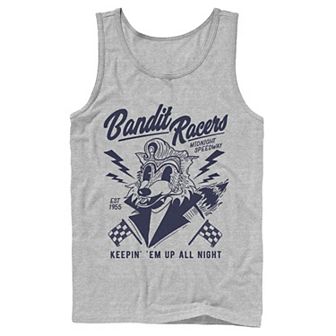 Men's Bandit Racers Raccoon Keepin Em Up All Night Tank Top