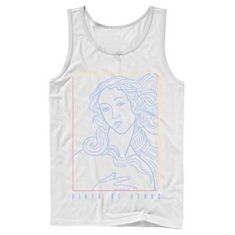 Men's Fifth Sun Birth Of Venus Line Art Portrait Tank Top