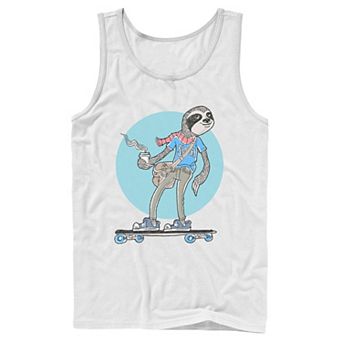 Men's Skateboarding Sloth Back Circle Tank Top