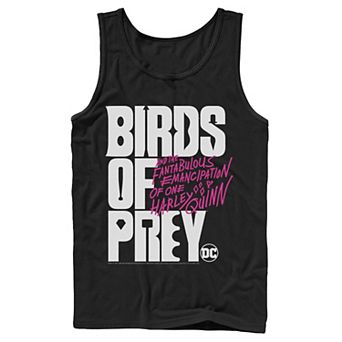 Men's DC Comics Birds Of Prey Logo Word Stack Tank Top