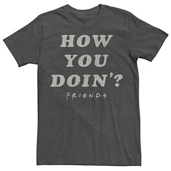 Men's Friends How You Doin' Distressed Text Tee