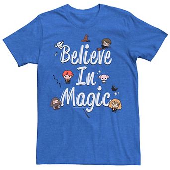 Men's Harry Potter Believe In Magic Cute Cartoon Text Tee