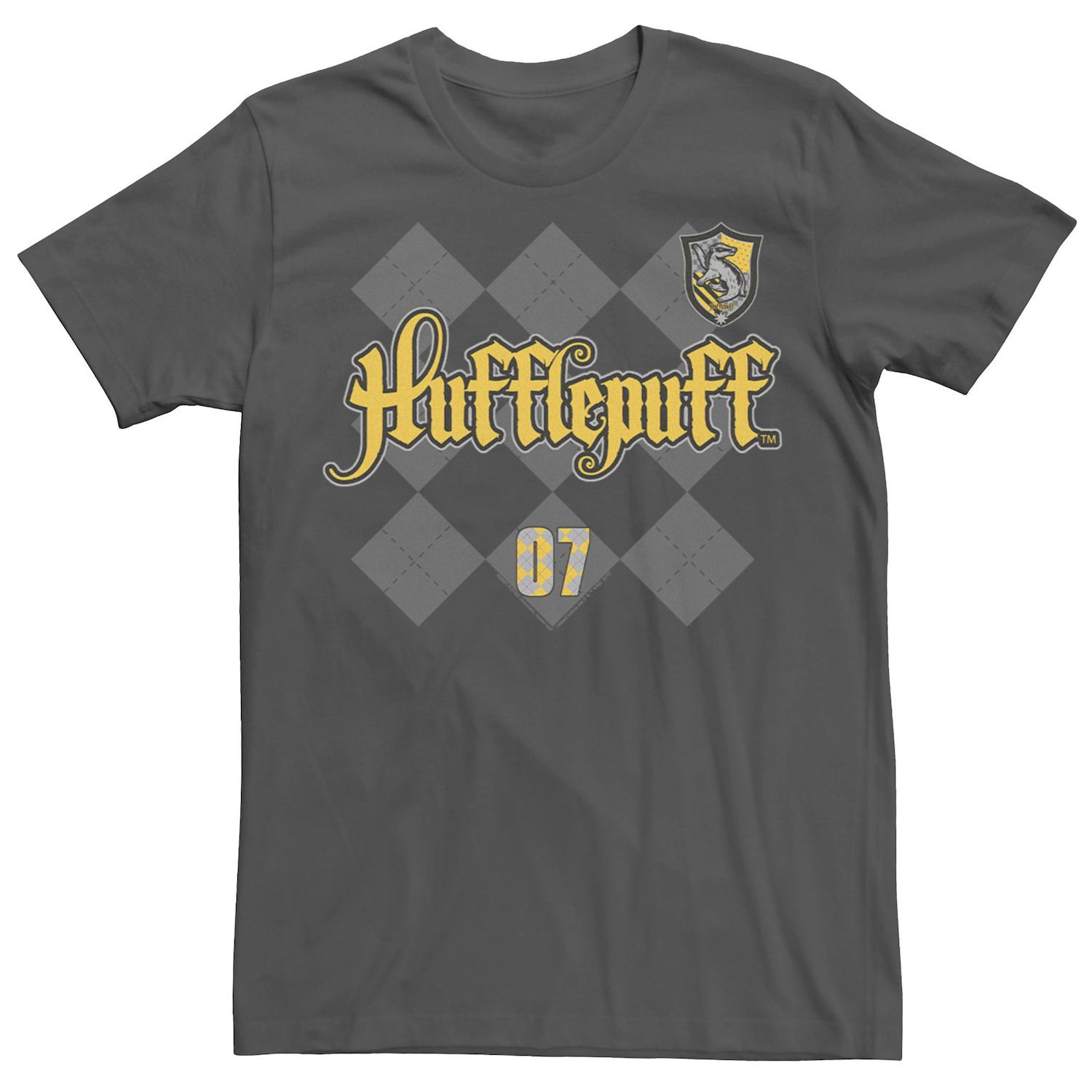 Image for Harry Potter Men's Hufflepuff Plaid Chest Logo Tee at Kohl's.