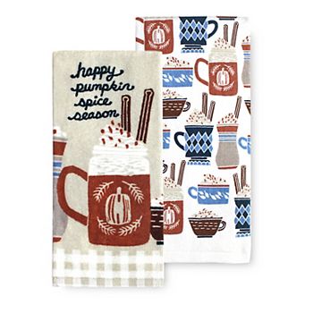 Celebrate Together™ Fall Pumpkin Waffle Kitchen Towel 2-pack