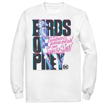 Men's Birds of Prey Harley Quinn Logo Portrait Long Sleeve Tee