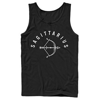 Men's Sagittarius Bow And Arrow Blue Ink Sketch Tank Top