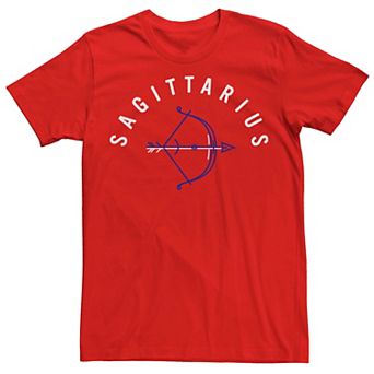 Men's Sagittarius Bow And Arrow Blue Ink Sketch Tee