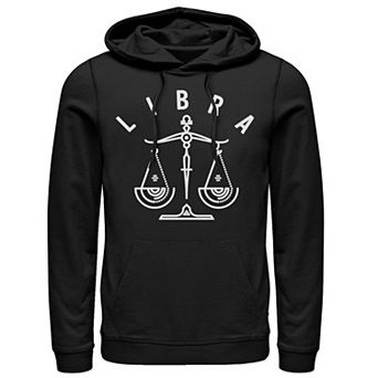 Men's Libra Scale White Ink Sketch Hoodie
