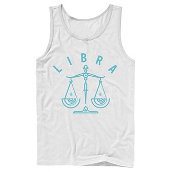 Men's Libra Scale White Ink Sketch Tank Top