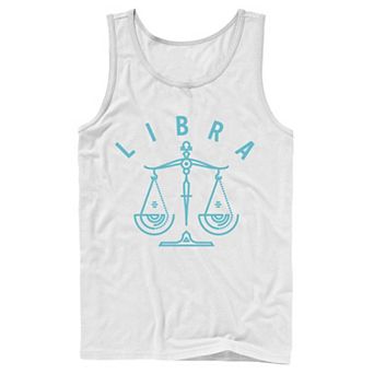 Men's Libra Scale White Ink Sketch Tank Top