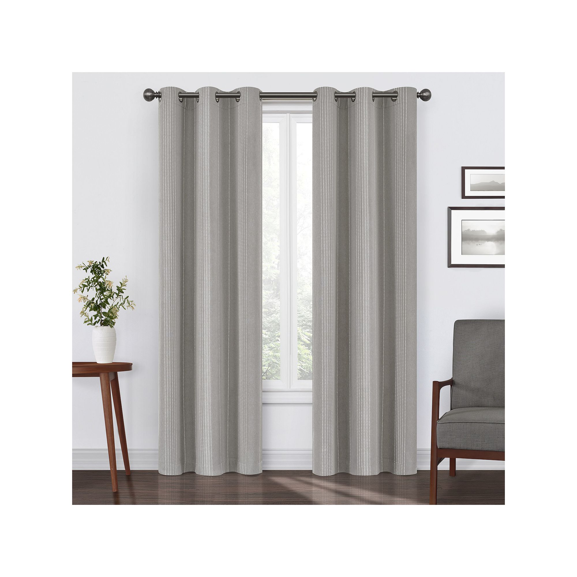 eclipse Ronneby Blackout 1-Panel Window Curtain, Light Gray