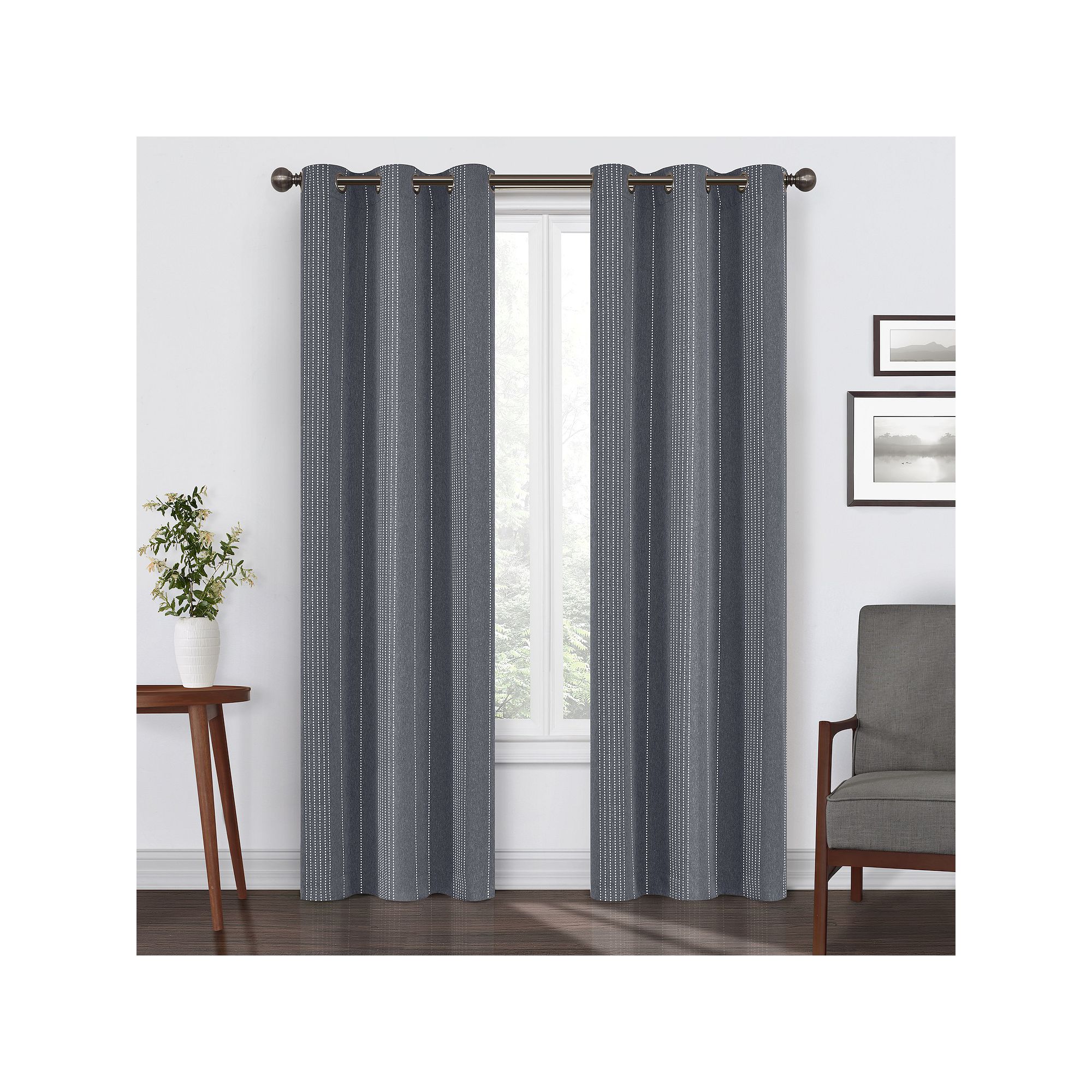 eclipse Ronneby Blackout 1-Panel Window Curtain, Grey