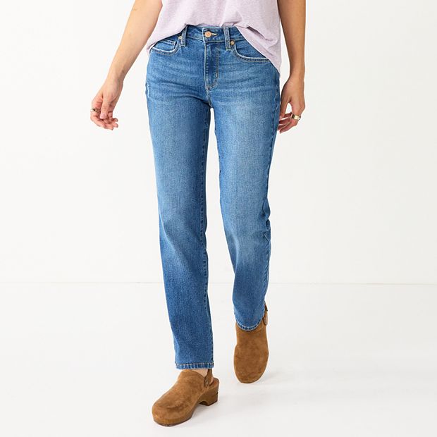 Doelwit vliegtuigen open haard Women's Sonoma Goods For Life® Straight-Leg High-Waisted Curvy Jeans