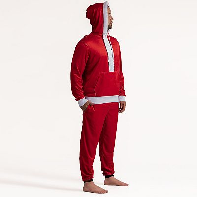 Men s Santa Hoodie Jogger Pants 2 Piece Velour Set