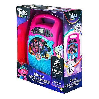 KIDdesigns DreamWorks Trolls World Tour Bluetooth MP3 Karaoke with Light Show Speaker