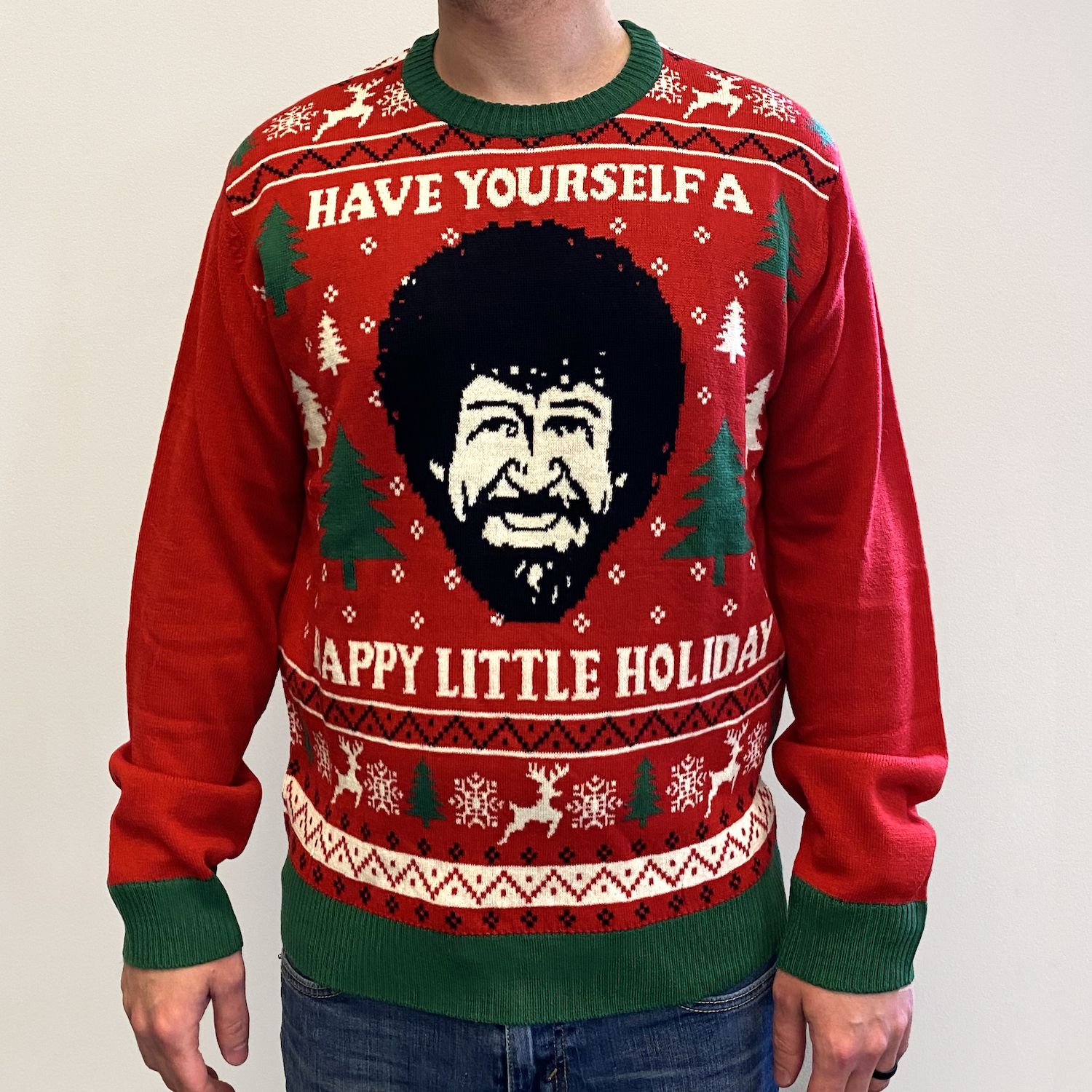 ugly christmas sweater bob ross