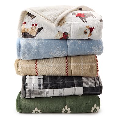 Cuddl Duds Cozy Soft Plush to Faux Fur Throw