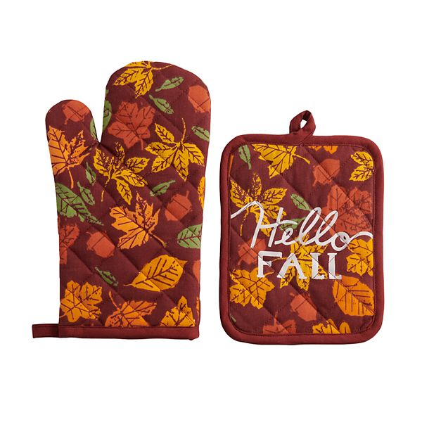Fall Pot Holder + Oven Mitt Set - Magnolia