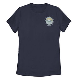 Juniors' Star Wars The Mandalorian The Child Bassinet Left Chest Tee