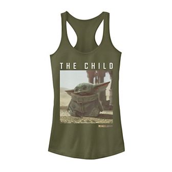 Juniors' Star Wars The Mandalorian The Child Long Ears Photo Tank Top