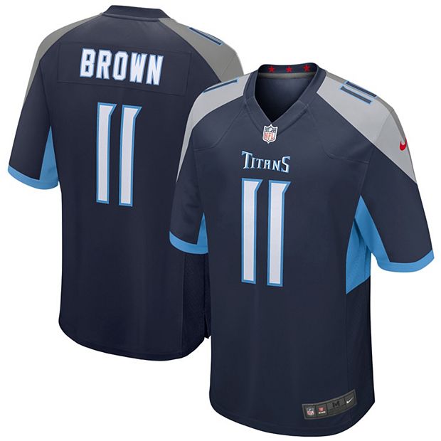 Men's Nike AJ Brown Navy Tennessee Titans Game Player Jersey