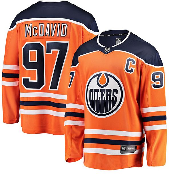 Edmonton Oilers NHL Connor McDavid adidas - Orange Name and Number