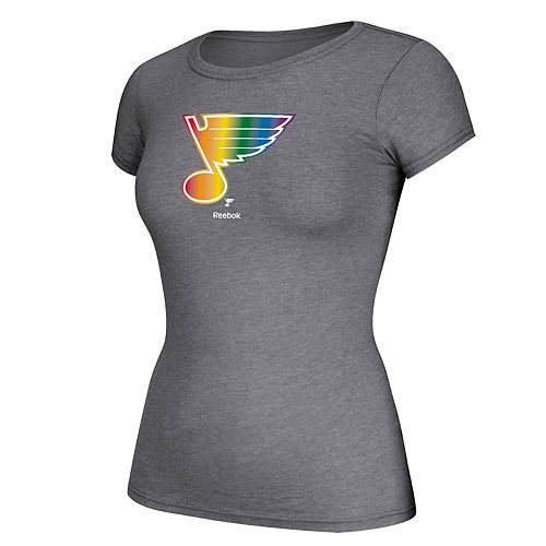 Women&#39;s Reebok Gray St. Louis Blues Pride T-Shirt