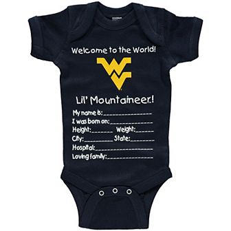 West Virginia Mountaineers Newborn Welcome to the World Creeper - Navy