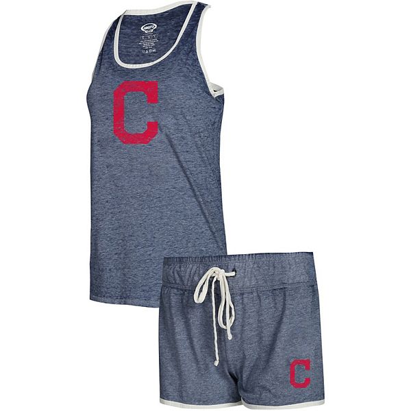 Women's Concepts Sport Navy Cleveland Indians Loyalty Tank Top & Shorts ...