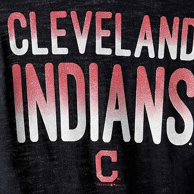 Girls Youth New Era Navy Cleveland Indians Slub Jersey V-Neck T-Shirt