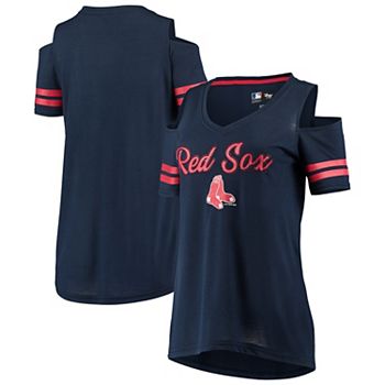 Boston Red Sox G-III 4Her by Carl Banks Women's Extra Inning Cold Shoulder T-Shirt - Navy