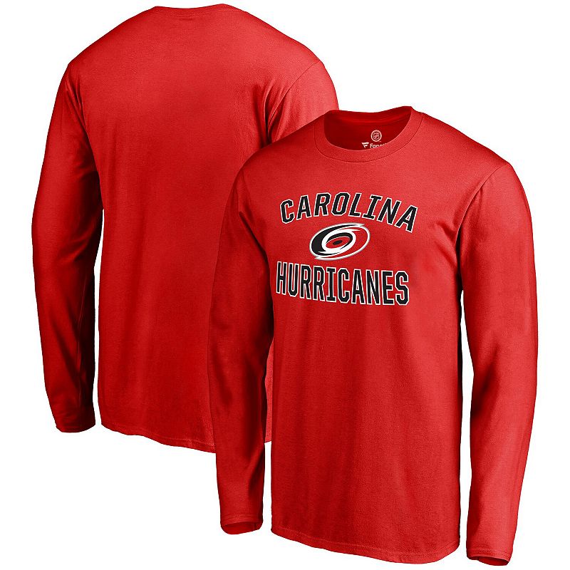 Mens Fanatics Branded Red Carolina Hurricanes Victory Arch Long Sleeve T-S