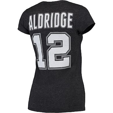 Women's adidas LaMarcus Aldridge Black San Antonio Spurs Name & Number T-Shirt