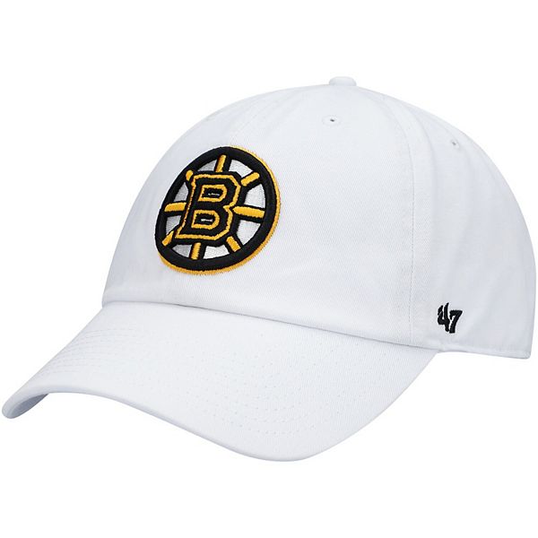 Men's Boston Bruins Reebok White/Black Face Off Trucker Hat