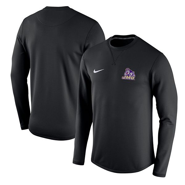 Men's Nike Black James Madison Dukes Modern Performance Crew Sweatshirt