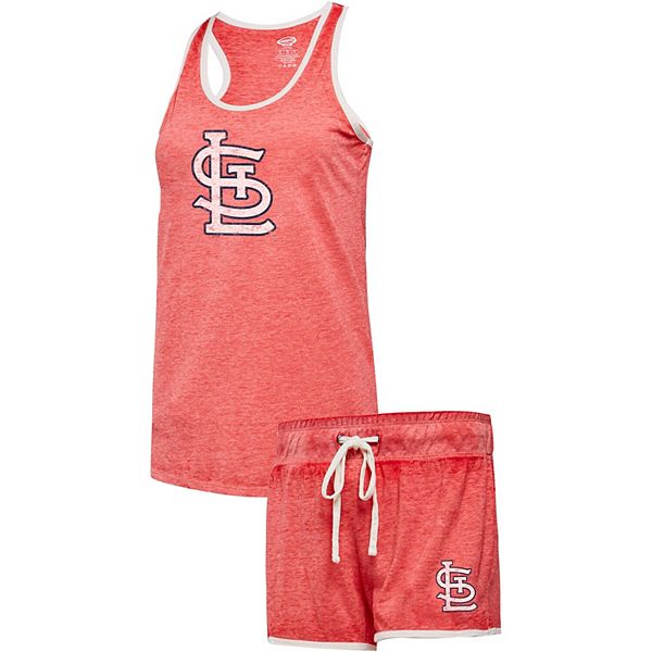 Women's Concepts Sport White/Red St. Louis Cardinals Plus Size Tank Top & Shorts Sleep Set